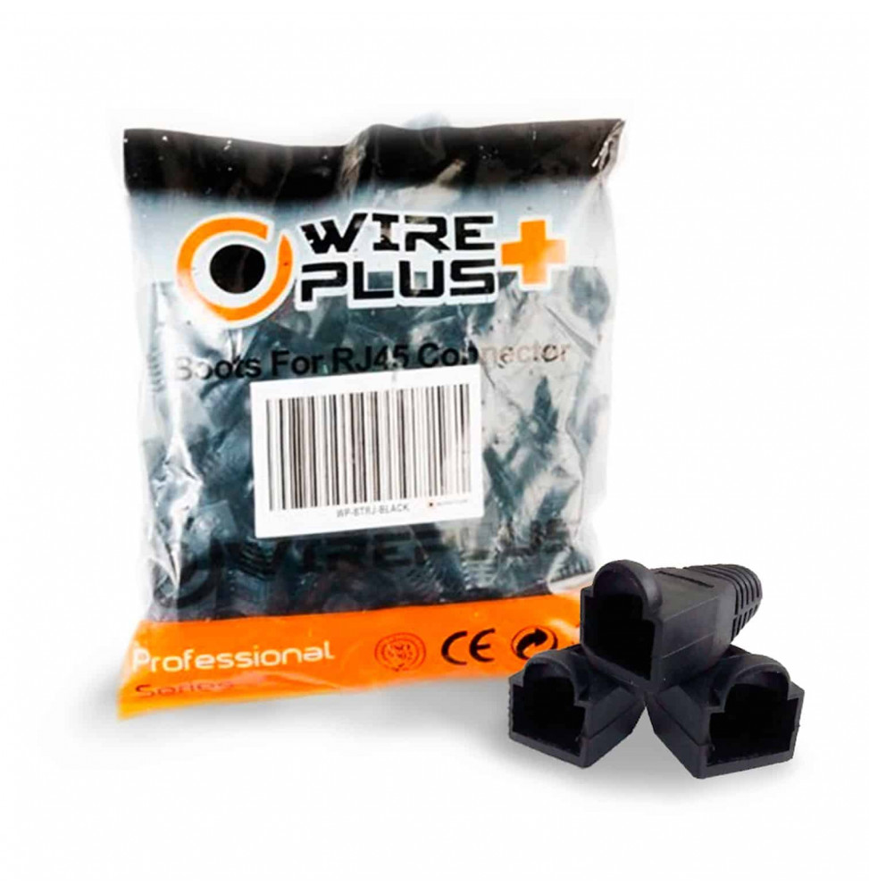 Botas Protectoras RJ45 Negro Wireplus+ (100 Unidades)